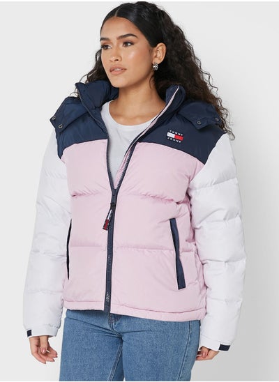 Buy Colorblock Zip Detail Puffer Jacket in UAE