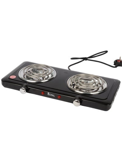 Buy Double Spiral Electric Hot Plate | Adjustable temperature | Uniform temperature Non-stick coating (black) 1000W in Saudi Arabia