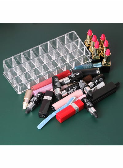 Buy 24 Slots Spaces Lipstick Holder Transparent Clear Acrylic Thickening Makeup Organizer Display Stand in Saudi Arabia