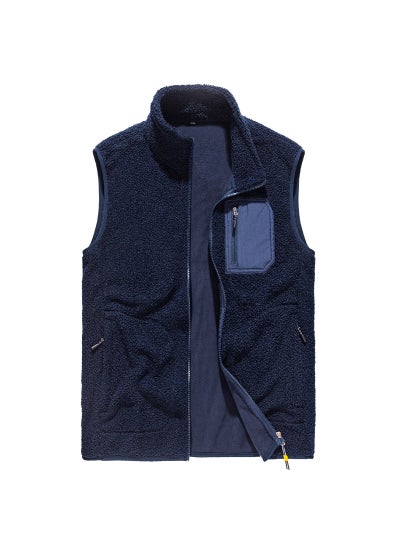 Buy Mens Autumn Fleece Vest Sporty Sleeveless Jacket 68J29 Dark Blue in Saudi Arabia