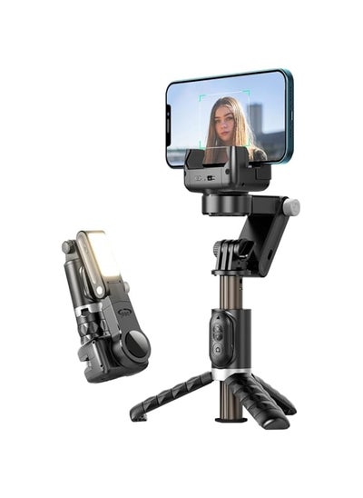 Buy Gimbal Stabilizer for Smartphone with Extendable Selfie Stick and Tripod, 3 Axis Selfie Stick Tripod with Face Tracking, 360° Rotation, Auto Balance for iPhone/Android in Saudi Arabia