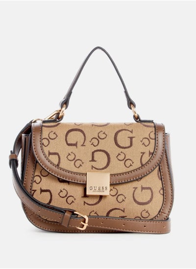 Buy GUESS Gammill Logo Crossbody Bag Brown in UAE