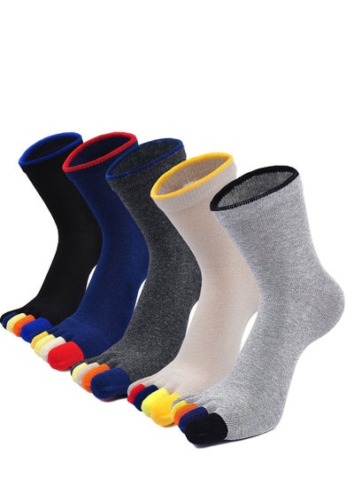 Buy Mens Toe Socks Running Five Finger Socks Mini Crew Sport Cotton Socks, 3/4/5 Pairs in UAE