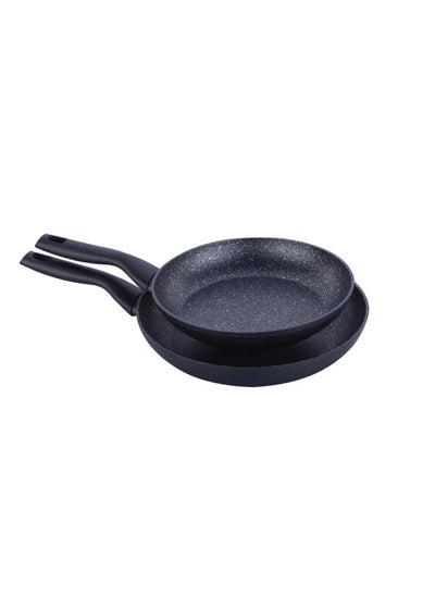 Buy Korkmaz Nora Black Granite Cookware Set 24 cm / 28 cm Set of 2 Pieces in Saudi Arabia