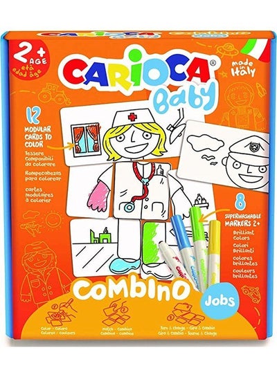 اشتري Carioca- Combino Simplified Puzzle for Children from 24 Months with 8 Superwashable Markers-Jobs, 42894 في مصر
