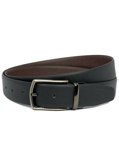 Buy Focus Faux Leather Reversible Belt for Men Stylish Formal Belt with Adjustable Buckle – Black & Brown Men's Belt for Formal Wear, Trouser Belt, Gifts for Men in UAE