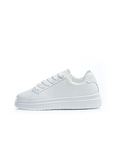 Buy Men Minimalist Lace-up White Flat Sneakers in Egypt