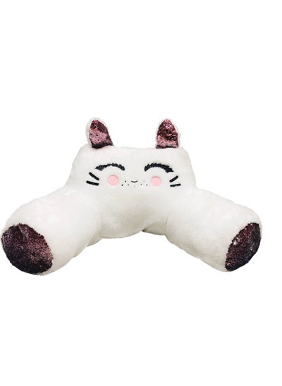 Buy Sharpdo White Cat Back Cushion, Polyester Pillow, Plush Doll in Bed, 67 * 40 * 30cm in Saudi Arabia