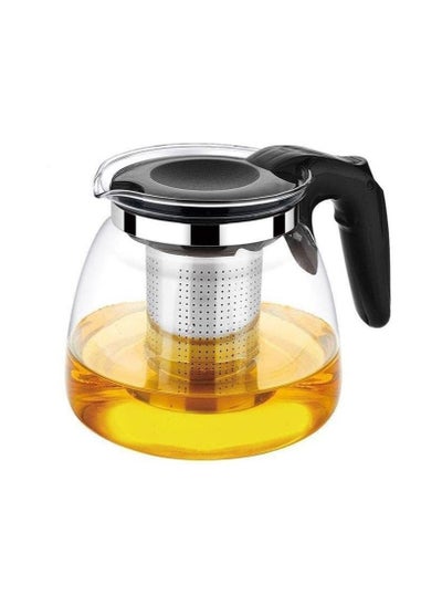 Buy Tea Glass Infuser 900ml Glass Teapot with with Stainless Steel Strainer Infuser Stovetop Tea Pot Kettle for Loose Leaf Tea -Assorted Lid Colors in UAE