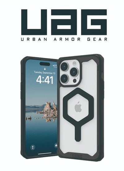 اشتري Case Compatible with iPhone 14 Pro Max Case Plyo Black/Black Built-in Magnet Compatible with MagSafe Charging Rugged Anti-Yellowing Transparent Clear Protective Cover في الامارات