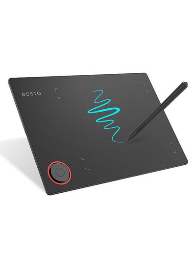Buy T608 Art Graphics Drawing Tablet Digital Art Creation Sketch 8 x 6 Inch with Battery-free Stylus 8 Pen Nibs 8192 Levels Pressure 4 Customizable Shortcuts Keys Dial Controller in Saudi Arabia
