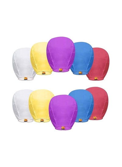 Buy Sky Chinese Lanterns 10Pack, Sky Lanterns to Release in Memory, Love Color Large Memorial Paper Lanterns Birthday Wedding Funeral Christmas to Make Wishes(Color-10pcs) in Egypt