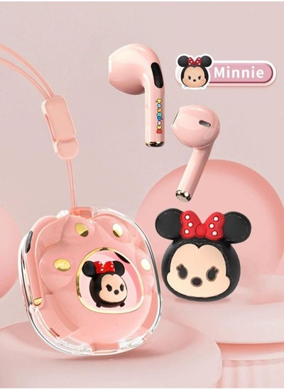 Buy Disney E66 Wireless Bluetooth Earbuds Gaming Headphones Noise Reduction Headphones Large Battery Capacity for Game Sports Headset Pink in UAE