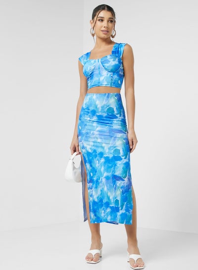Buy Blurred Floral Print Bodycon Dress in UAE