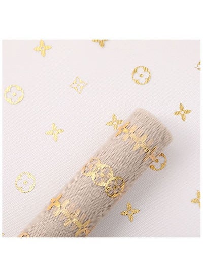 Buy 1 Roll Gift and Bouquet Wrapping Paper Four Leaf Clover Printed Gauze  50x450cm in UAE