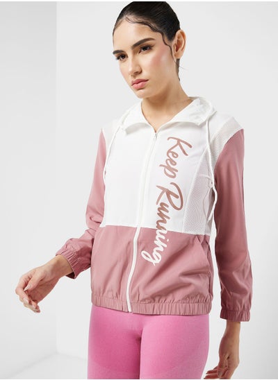 Buy Zip Front Colorblock Athletic Jacket in Saudi Arabia