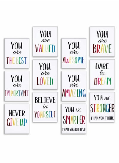 اشتري Canvas Painting, Print Inspirational Watercolor Text Poster Wall Decor Frameless Painting for Home Decor, Kids Room Living Bedroom Modern (12 Pcs, 8" x 10") في السعودية