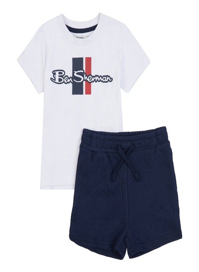 Buy Ben Sherman Toddler Mod Script T Shirt and Short Set White in UAE