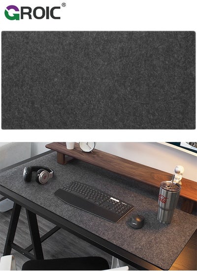 Buy Dark Gray Premium Felt Desk Mat Anti Slip Desk Pad Large Mouse Pads for desk, Keyboard Pad Desk Protector Computer Mat for Desk Decor Aesthetic Home Office Accessories in Saudi Arabia