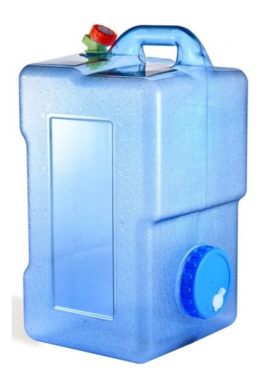 Buy Transparent blue water jar, 22 liter water gallon with tap in Saudi Arabia