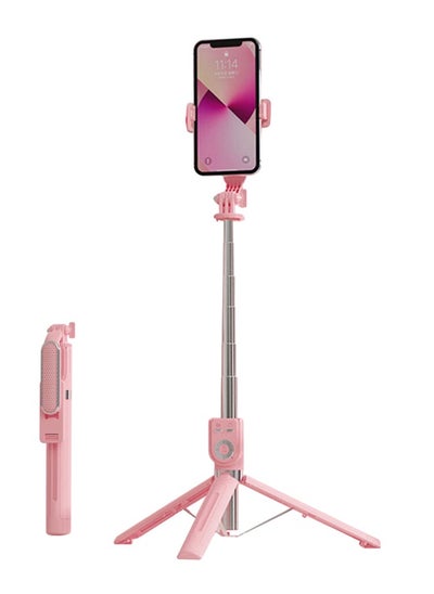 Buy Telescopic Tripod Selfie Stick Bluetooth Remote Adjustable, for Selfies and Videos, Pink in Saudi Arabia