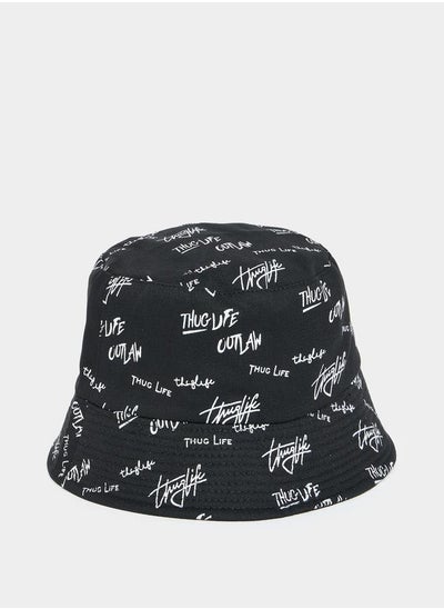 Buy Slogan Print Bucket Hat in Saudi Arabia