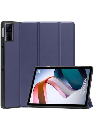 Buy Case Compatible with Xiaomi Redmi Pad 10.61 inch,Stand Function Ultra Thin PU Leather Phone Case with Three Folding Holder[Anti Fall] (Xiaomi Redmi Pad 10.61 inch, Blue) in Saudi Arabia