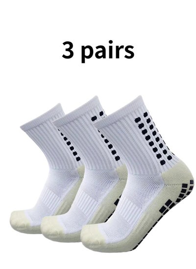 Buy 3 Pairs  Football Anti Slip Socks Gel Socks For Men non slip Soccer socks For Football Basketball Yoga in Saudi Arabia