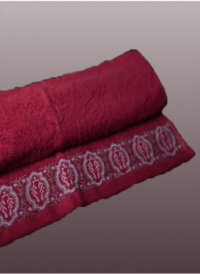 اشتري Cotton towel - model 15jac - color: red - size: 50*100 - with dense, fast-absorbing lint. في مصر