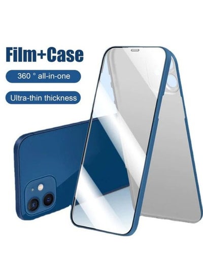 اشتري 360 case for iPhone 12 (protective case + transparent screen) Blue في مصر