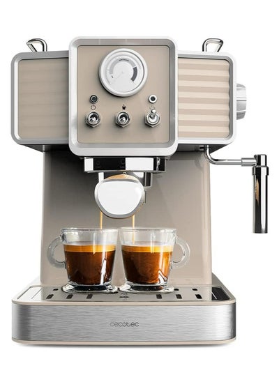 اشتري ماكينة قهوة Cecotec Express Power Espresso 20، 1350 واط، سعة 1.5 لتر، تصميم vintage، ضغط 20 بار في الامارات