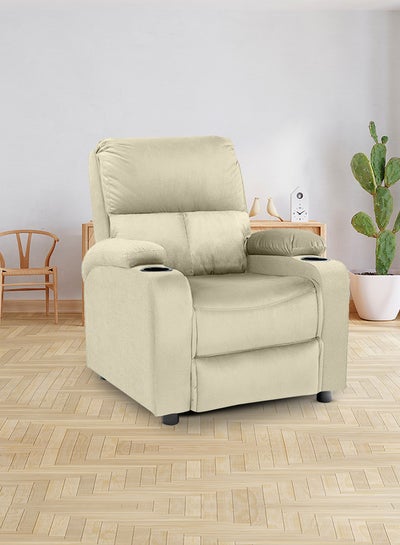 Buy Cinematic Velvet Upholstered Classic Recliner Chair With Bed Mode in Saudi Arabia