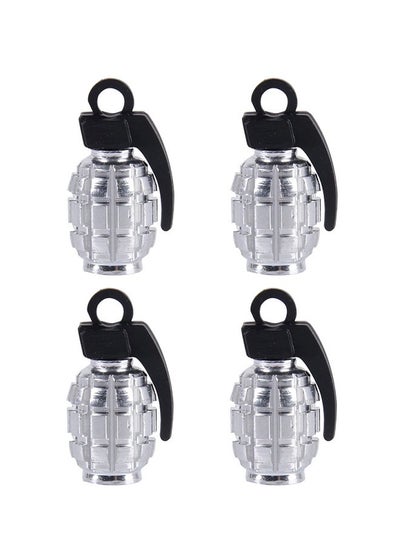 اشتري 4-Piece Grenade Shaped Car Tire Valve Cap في السعودية