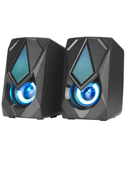 Buy N-528 2.0 Stereo RGB Gaming Speakers - Total Power Output 6W - In-line remote control - 3.5 mm jack (audio), USB (power) - Drive unit: 2 inch x 2 in Egypt