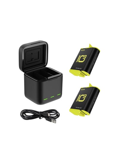 Buy TELESIN LED Storage Battery Charger Box with 2 Batteries for GoPro HERO9/10/11 in UAE