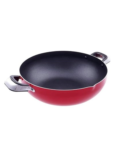 Buy Aluminium Wok Pan, 30 CM – Induction Safe Frying Pan with Durable Non-Stick Granite Coating – Frypan & Heat-Resistant Handles - Cookware Casserole Pan in UAE