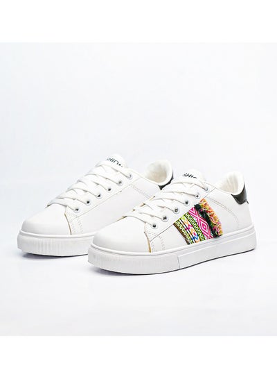 Buy Casual Leather Flat Sneakers For Women in Egypt
