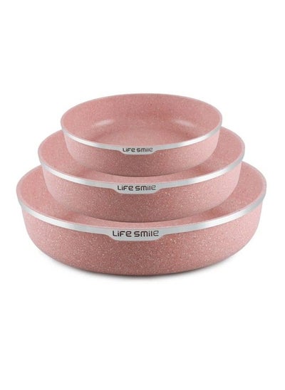 Buy 3PCS Granite Coating Non-Stick Round Cake and Cooking Pan Set SIZE: 24CM, 28CM, 32CM in UAE