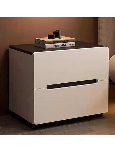 Buy Nightstand Night Stand with Drawers, Bedside Tables with Large Storage Space, Side Table White plus black in UAE