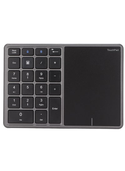 Buy Wireless Numeric Keypad, 22 Keys 2.4G Bluetooth Number Keyboard with Touchpad Type C Interface, Support for Win iOS Android OS X Systems(Grey) in UAE