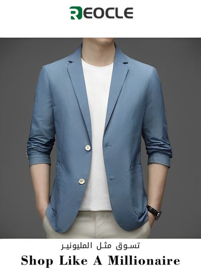 Buy Autumn New Casual Men's Suit Men's Street Solid Color Breathable Small Suit Single Layer Business Large Size Thin Jacket in Saudi Arabia