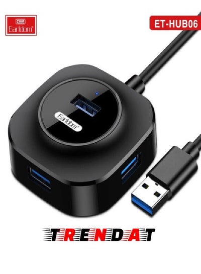 Buy USB Hub for Data Transfer (Model ET-HUB06) 4 USB Ports and 1 Micro Port - Black in Egypt