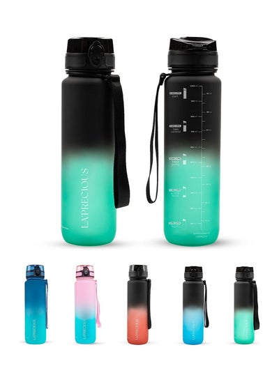 Buy LA' PRECIOUS 1L Water Bottle for Adults and Kids - USA Tritan Material Non-Toxic BPA Free - Fast Flow - Flip Top Leak Proof Lid and One Click Open in UAE