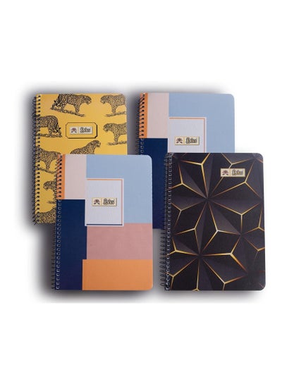 Buy Lotus set of 4 Spiral School Notebook 80 Pages in UAE