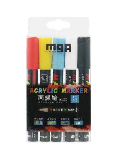 Buy Acrylic Marker 2 Mm Acrylic, Set Of 5 Pcs in Egypt