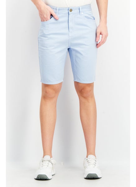 اشتري Men Carrot Fit Solid Chino Short, Dusty Blue في الامارات