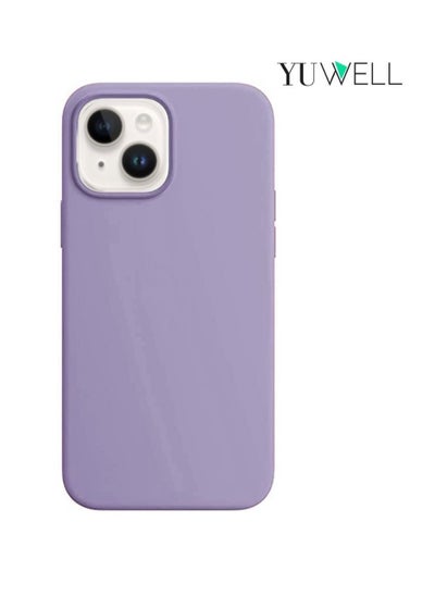 Buy iPhone 14 Silicone Protective Case For iPhone 14 6.1inch Soft Liquid Gel Rubber Cover Shockproof Thin Cover Compatible For iPhone 14 Purple in UAE