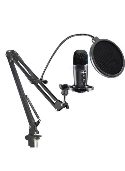 Buy Sharpdo PC Microphone, USB Condenser Microphone, Professional Recording Plug and Play Kit, Recording Live Game Dubbing Equipment Black, Mobile Phone Computer in Saudi Arabia