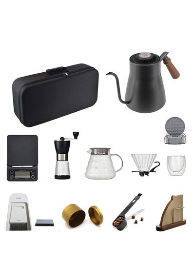 Buy Drip Coffee Maker Set V60 Pour Over Coffee Set 12-Piece Drip Coffee Maker Set Hand Brewing Coffee Accessories Kit Portable Coffee Set，ALL In 1 Portable Travel Bag 57X16X27cm in UAE