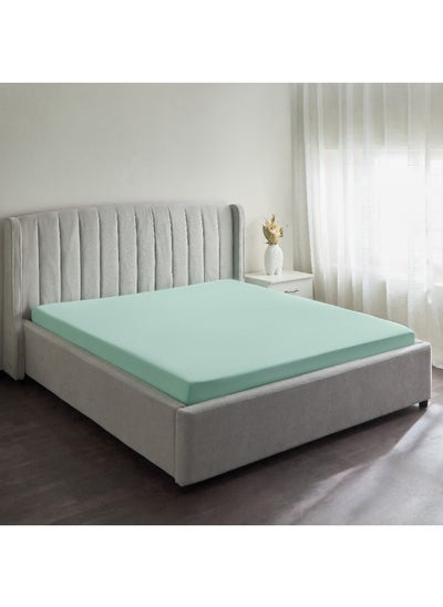 Buy Derby Solid Microfiber Double Fitted Sheet 200 x 25 x 140 cm in Saudi Arabia